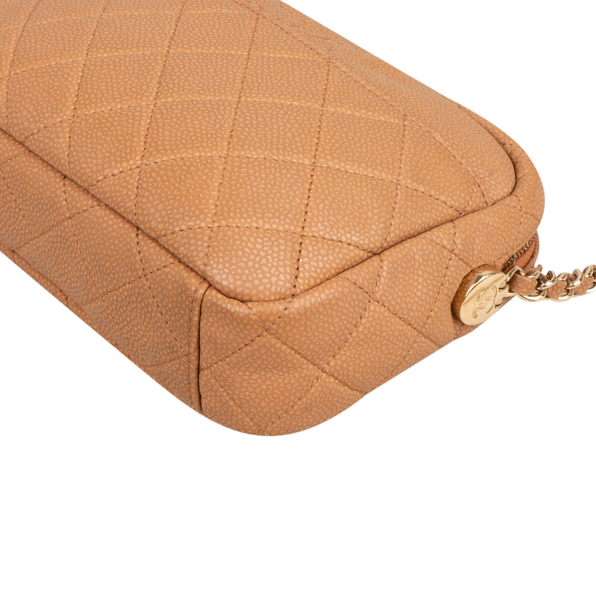 Chanel Quilted Caviar Leather Tassel Camera Crossbody Bag