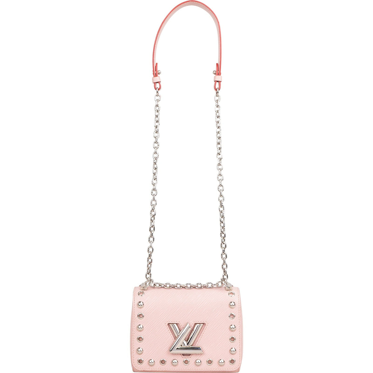Louis Vuitton Rose Ballerine Epi Leather Studdy Perfo Twist PM Crossbody Bag