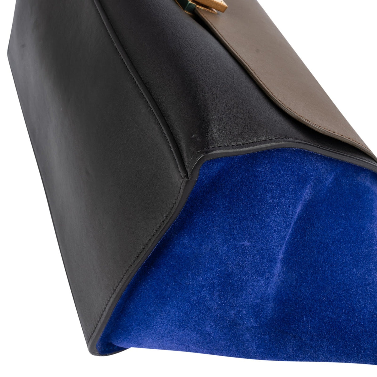 Céline Tricolor Suede Leather Trapeze Handbag