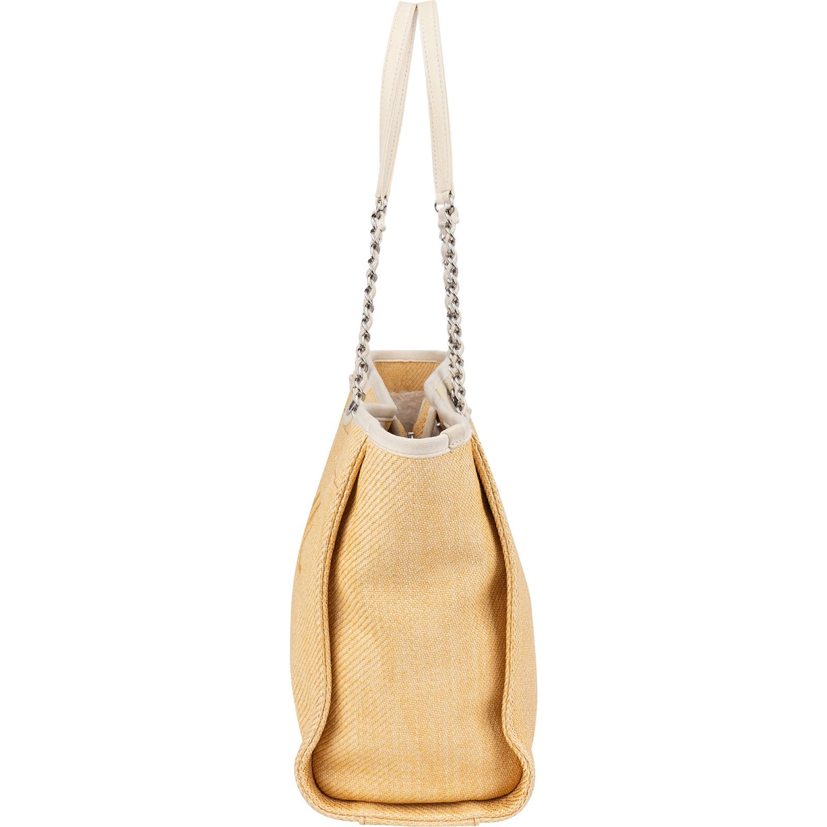 Chanel Raffia Deauville Tote Shoulder Bag