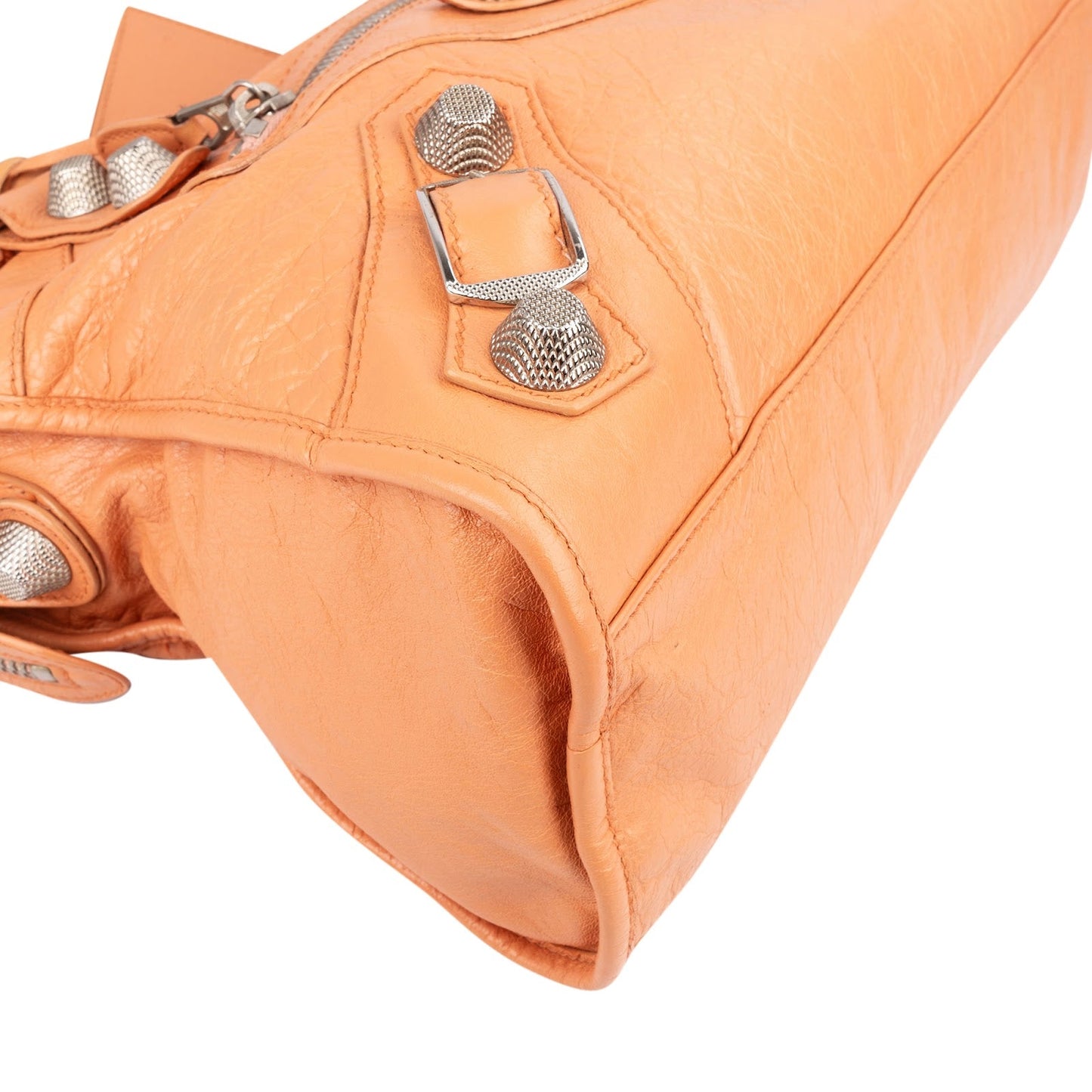 Balenciaga Orange Leather City Handbag