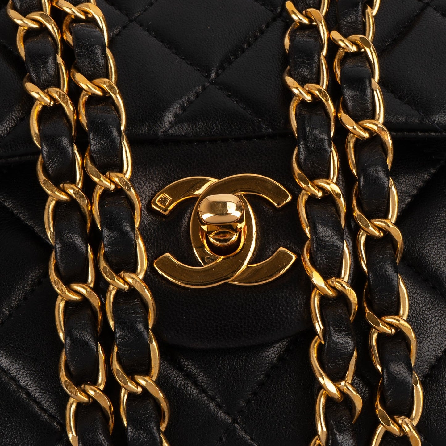 Chanel Quilted Lambskin 24K Small Double Flap Shoulder Bag
