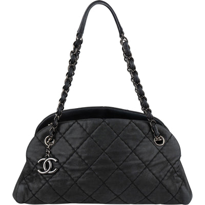 Chanel Quilted Iridescent Calfskin Just Mademoiselle Bowling CC Shoulder Bag