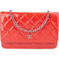 Chanel Quilted Patent Leather Wallet on Chain Crossbody Bag