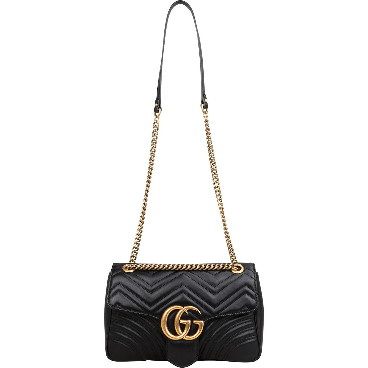Gucci Matelassé Leather GG Large Marmont Shoulder Crossbody Bag