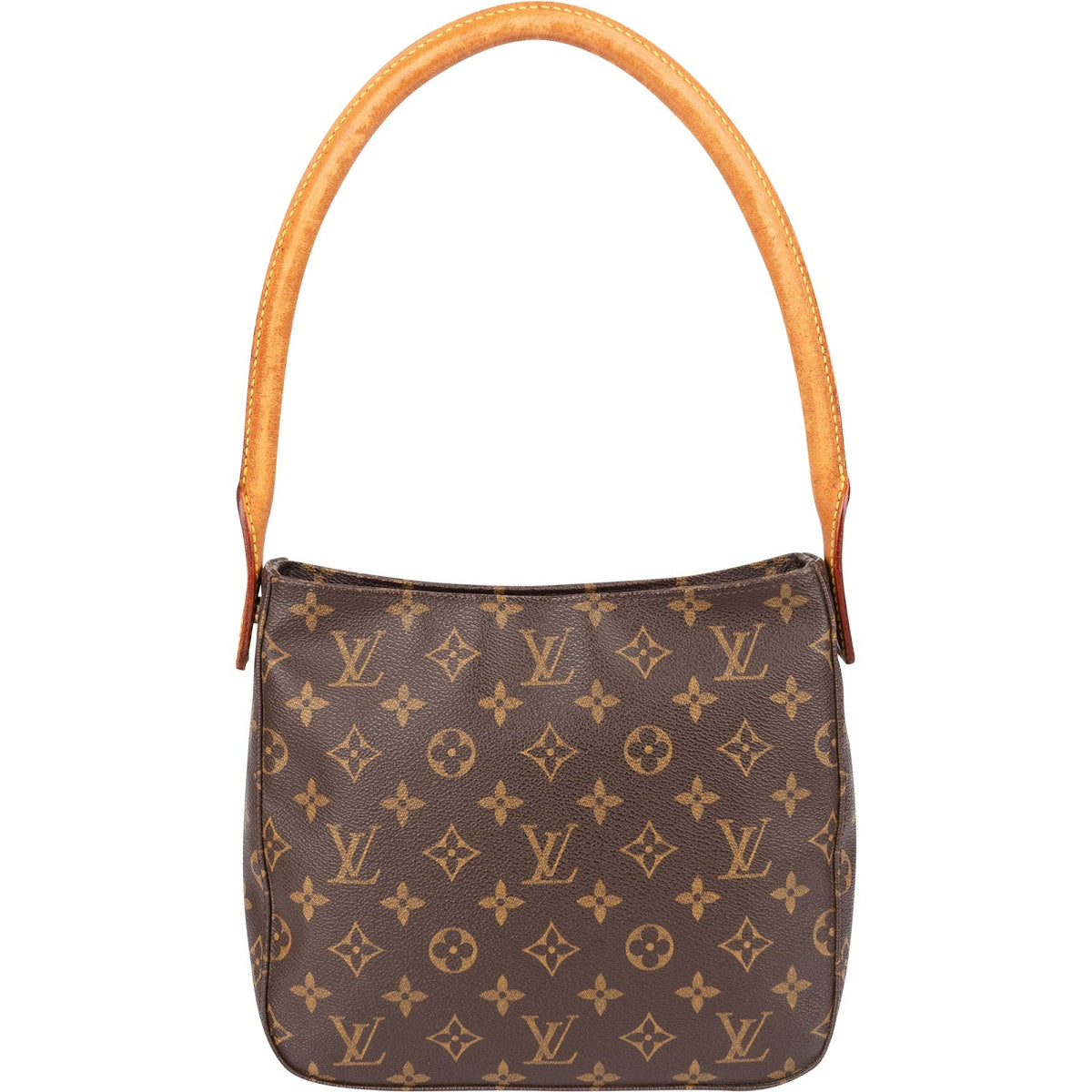 Louis Vuitton Monogram Canvas Looping MM aus Canvas und Vachetta-Leder – Vorderansicht