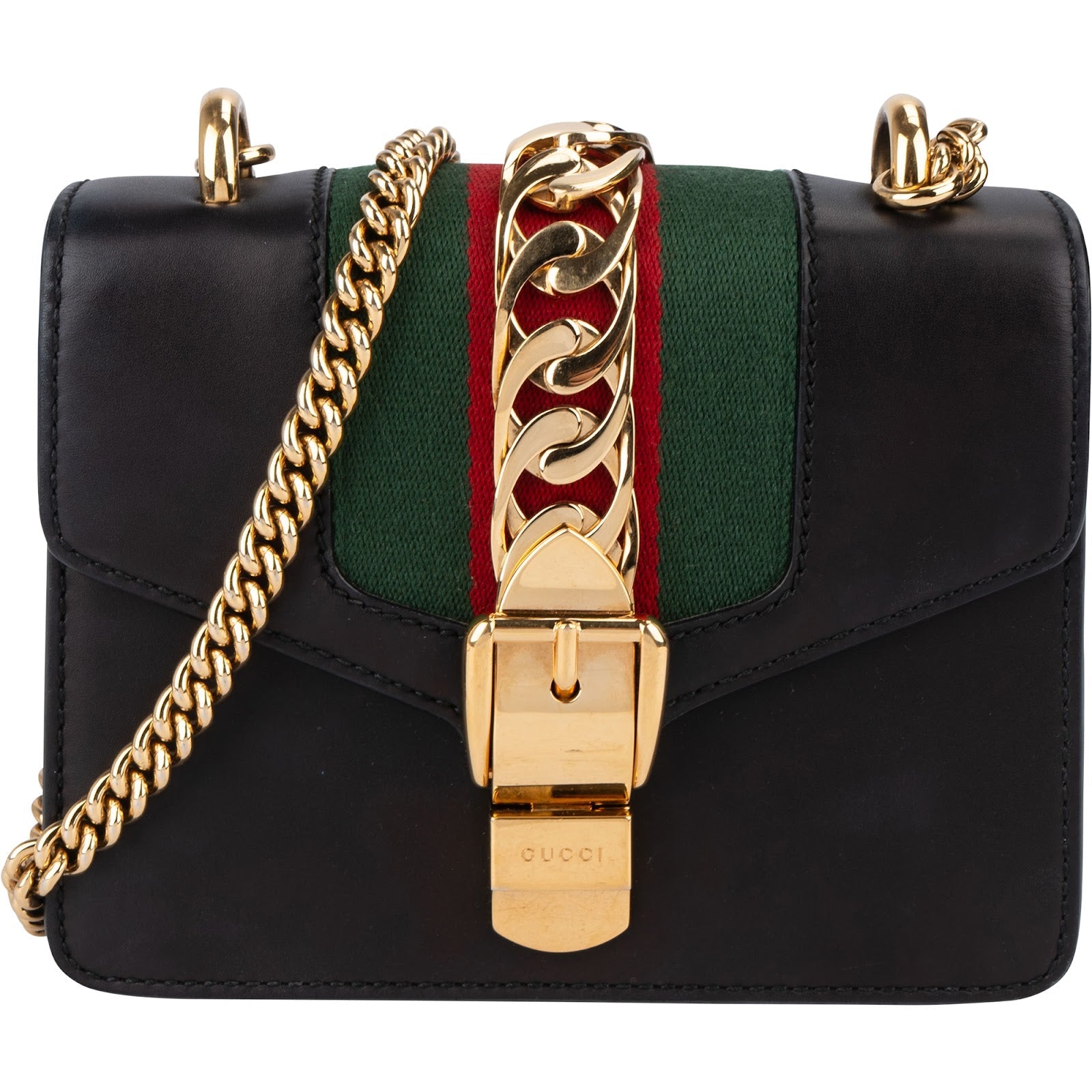 Gucci Black Leather Small Sylvie Crossbody Bag