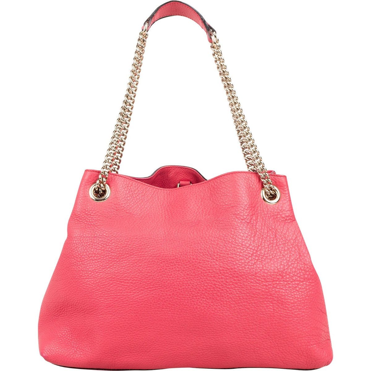 Gucci Grained Pink Leather GG Soho Chain Tote Shoulder Bag