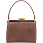 Gucci Brown Leather Bamboo Lock Top Handle Handbag