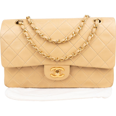 Chanel Quilted Lambskin 24K Gold Medium Double Flap Shoulder Bag