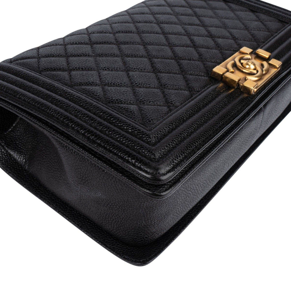 Chanel Quilted Caviar Leather Boy Single Flap Crossbody Bag