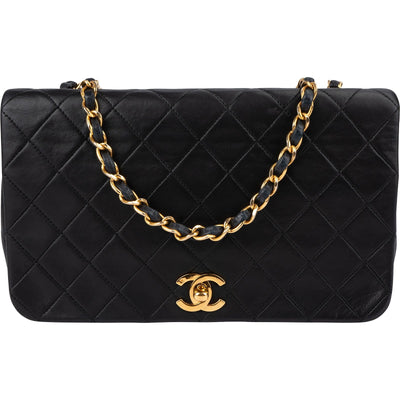 Chanel Quilted Lambskin 24K Gold Single Flap Crossbody Bag