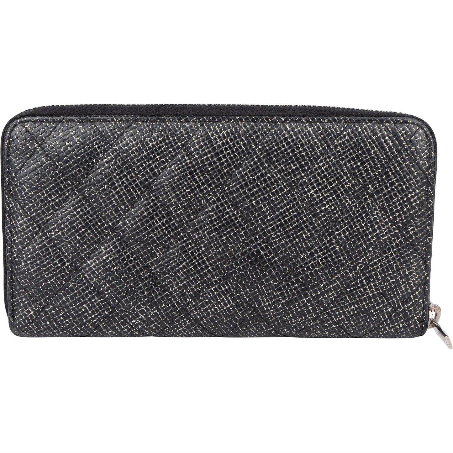 Chanel Quilted Glittered Caviar Leathe CC Wallet