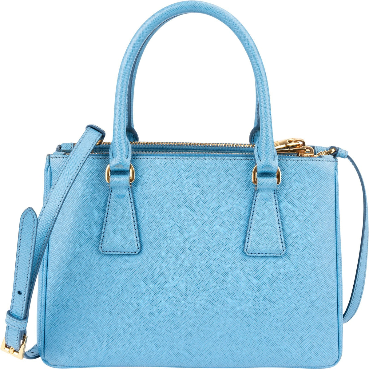 Prada Light Blue Saffiano Leather Galleria Small Handbag