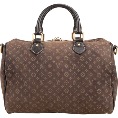 Louis Vuitton Monogram Mini Lin Idylle Fusain Speedy 30 Bandoulière Handbag