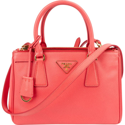 Prada Pink Saffiano Leather Small Galleria Handbag