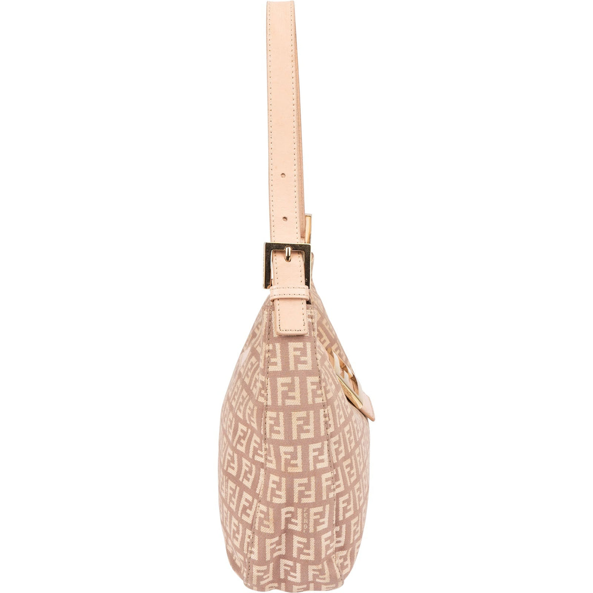 Fendi Monogram FF Zucca Canvas Baguette Buckle Shoulder Bag