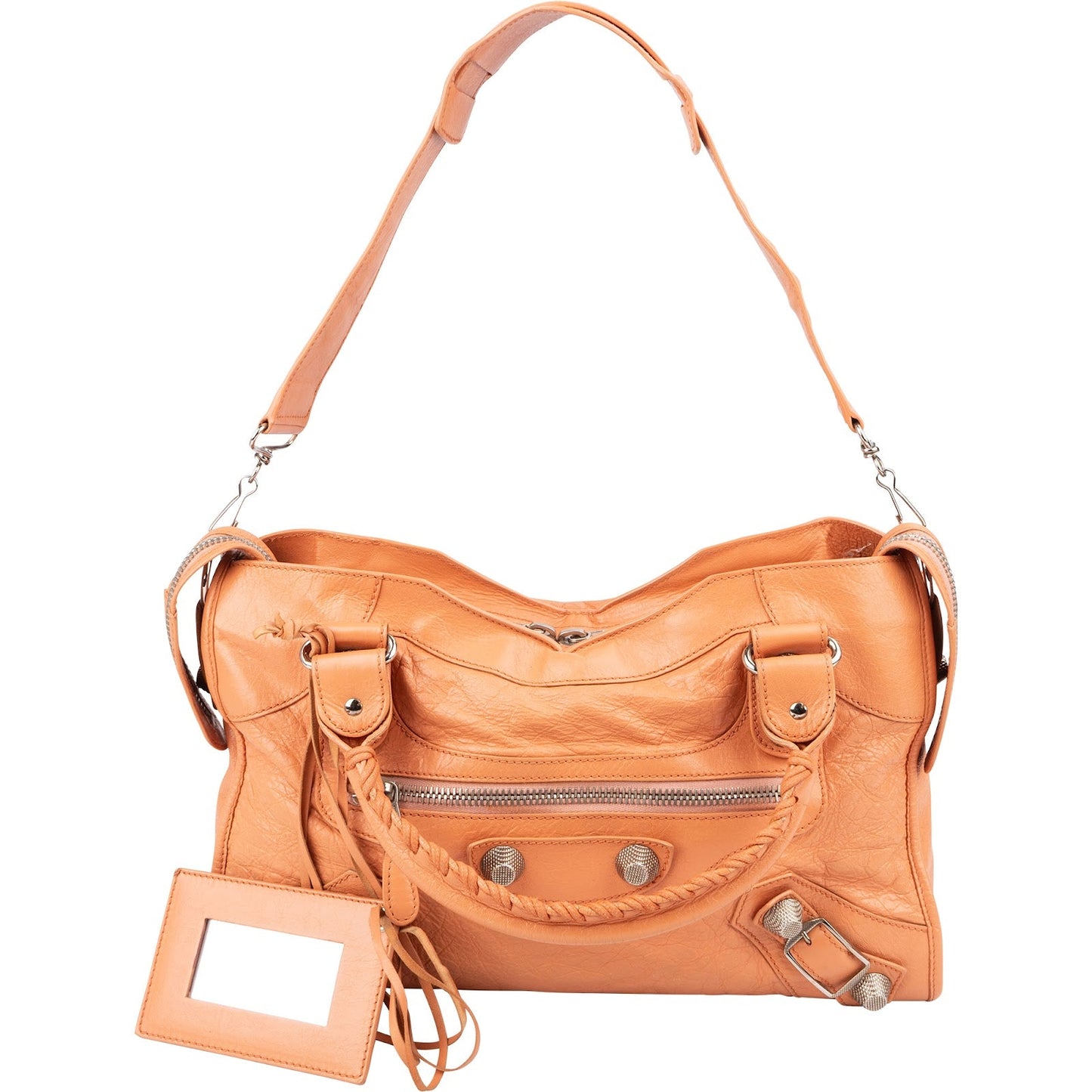 Balenciaga Orange Leather City Handbag