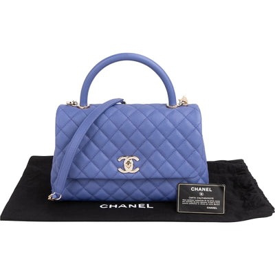 Chanel Quilted Caviar Leather Coco Handle Single Flap Handbag
