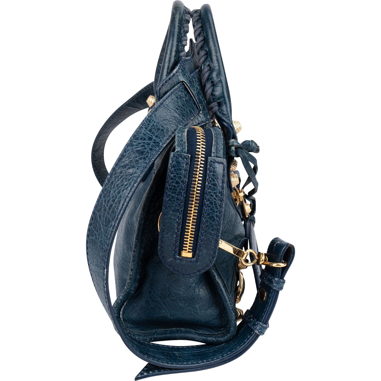 Balenciaga Blue Leather Mini City Handbag