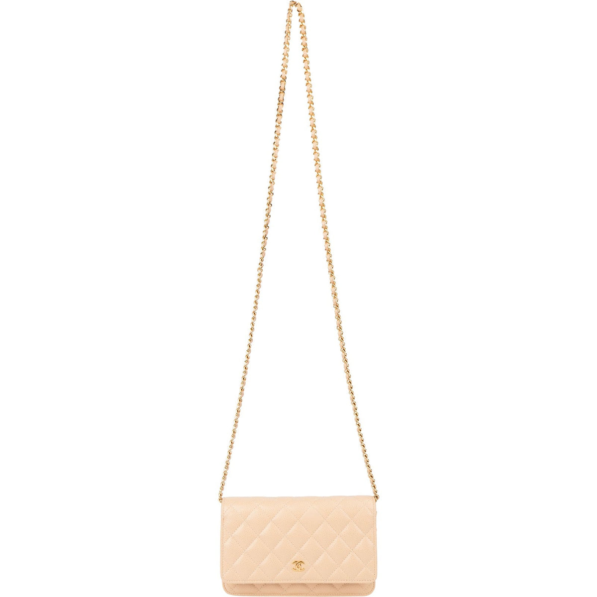 Chanel Quilted Caviar Leather Wallet On Chain Crossbody Bag