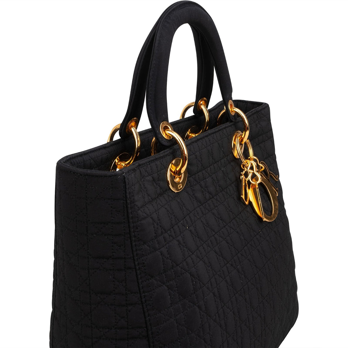Christian Dior Quilted Nylon Cannage Lady Dior Handbag