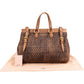Miu Miu Matelassé Nappa Leather Bicolor Brown Tote Satchel Handbag