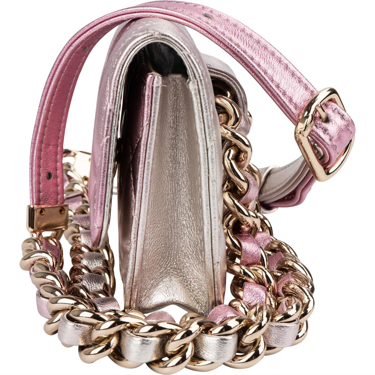 Chanel Quilted Metallic Lambskin Waist Crossbody Bag