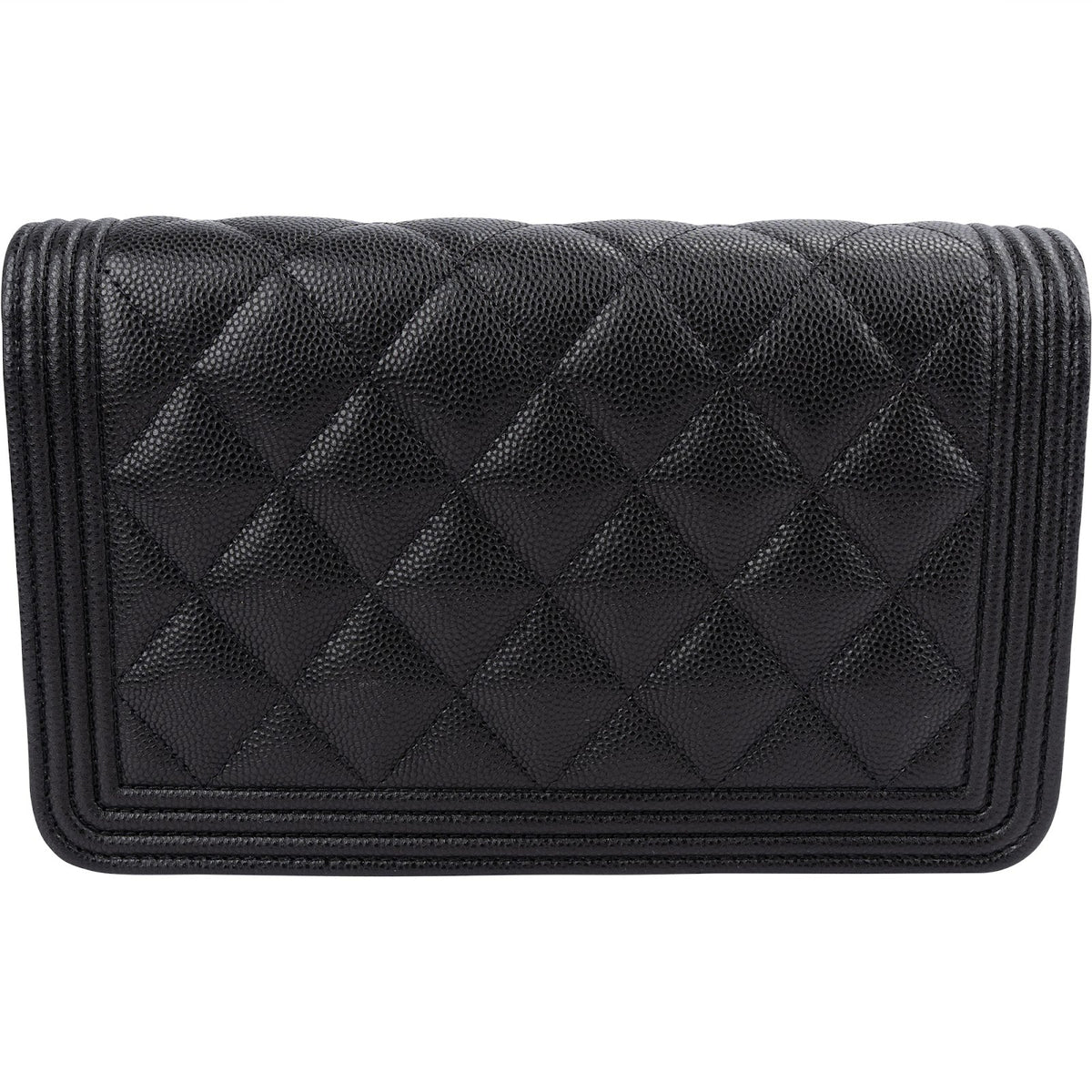 Chanel Quilted Caviar Leather Boy Wallet On Chain Crossbody Bag
