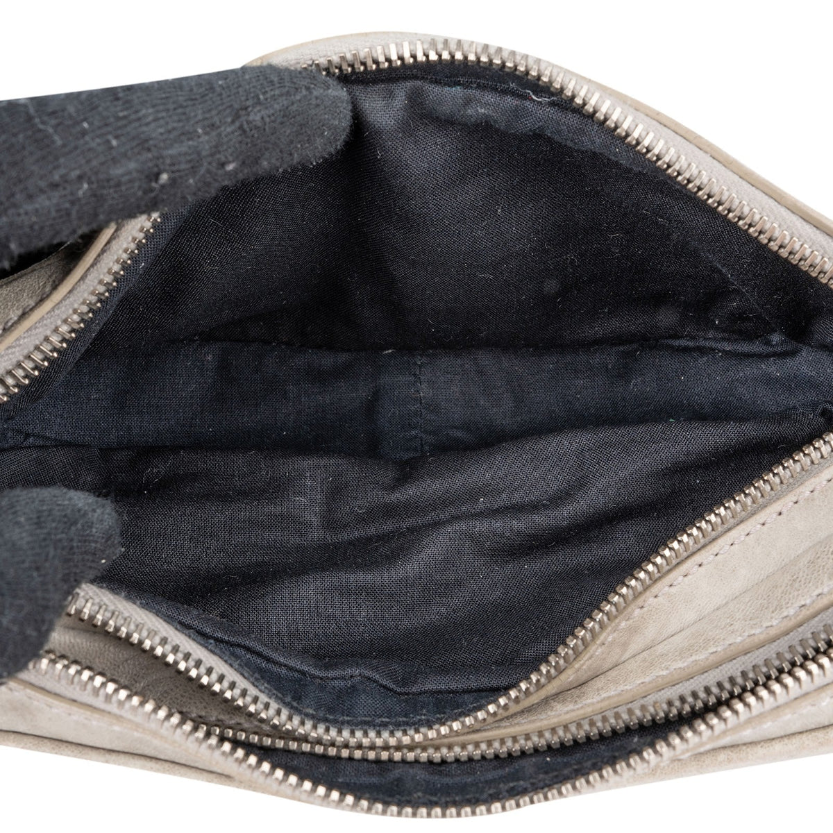 Balenciaga Grey Leather Classic City Double Pocket Hip Shoulder Bag