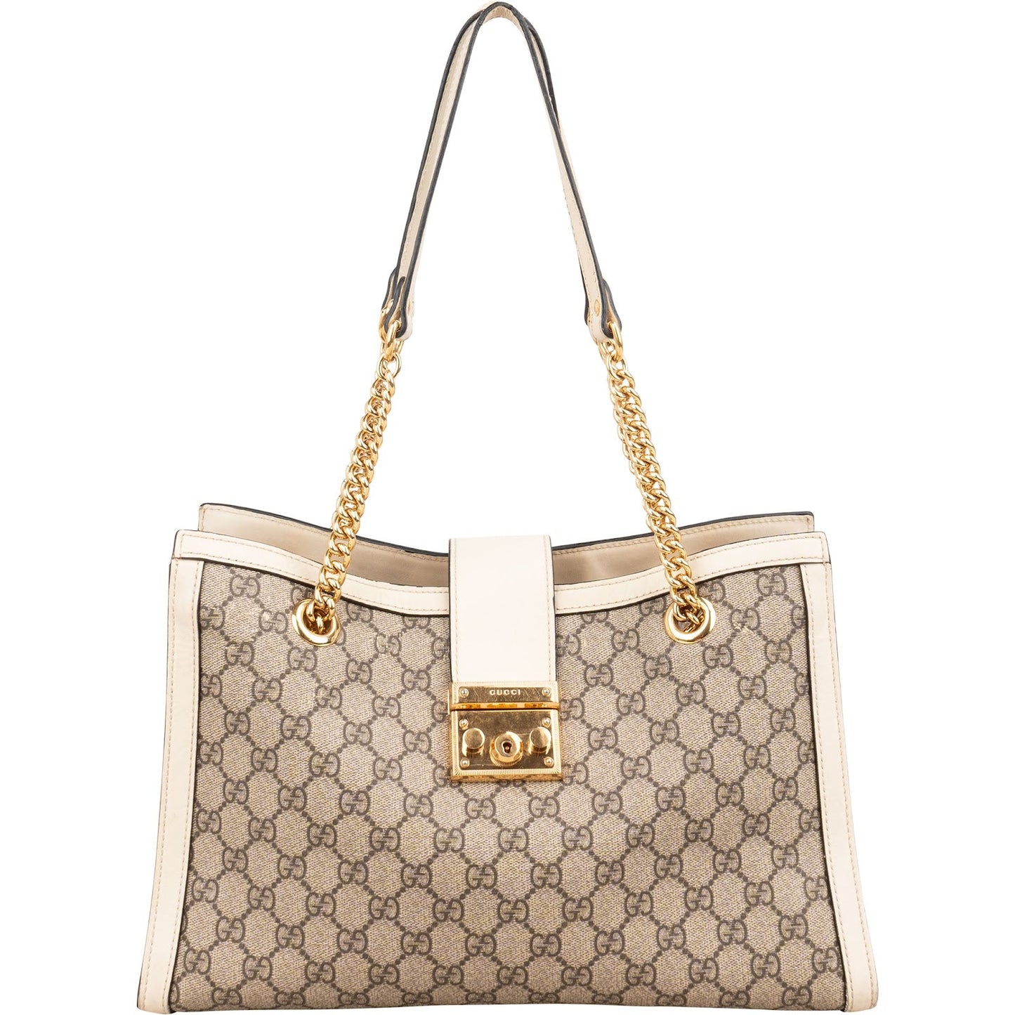 Gucci Monogram GG Supreme Medium Padlock Shoulder Bag