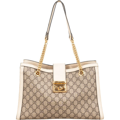 Gucci Monogram GG Supreme Medium Padlock Shoulder Bag