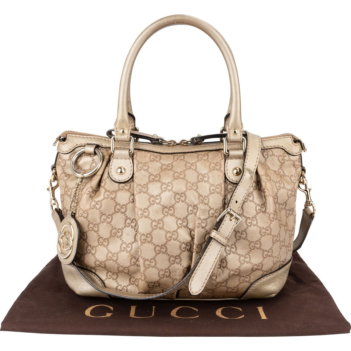 Gucci Gold Guccissima Leather Sukey Handbag