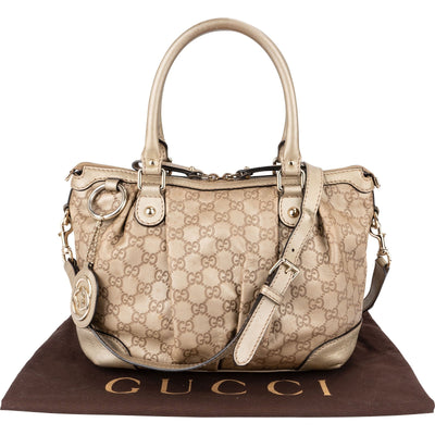 Gucci Gold Guccissima Leather Sukey Handbag