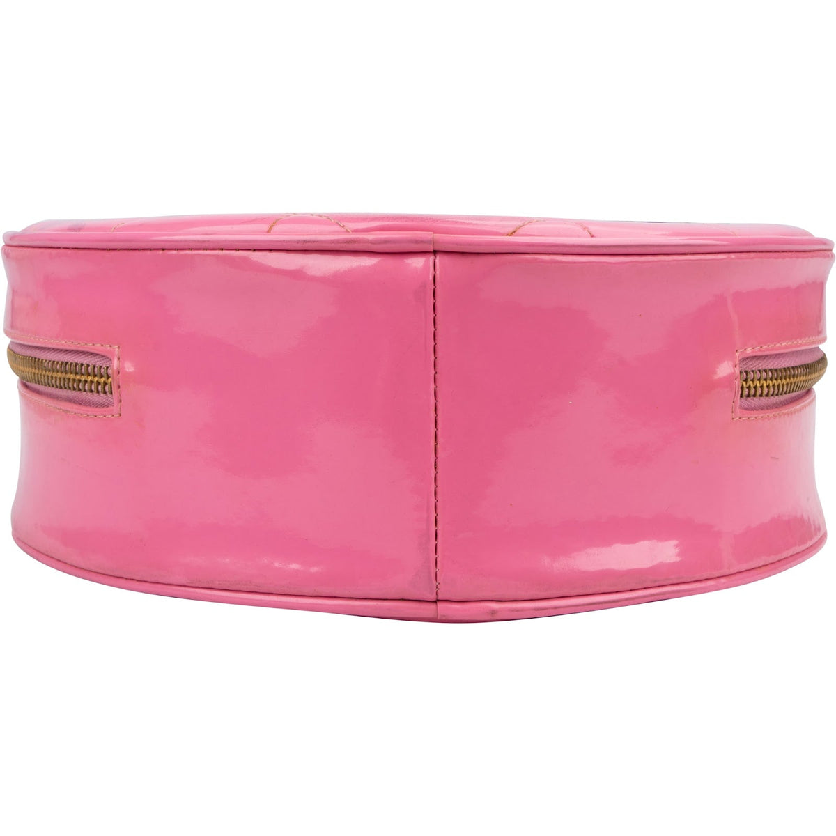Chanel Iconic Quilted Patent Leather Round Vanity Handbag