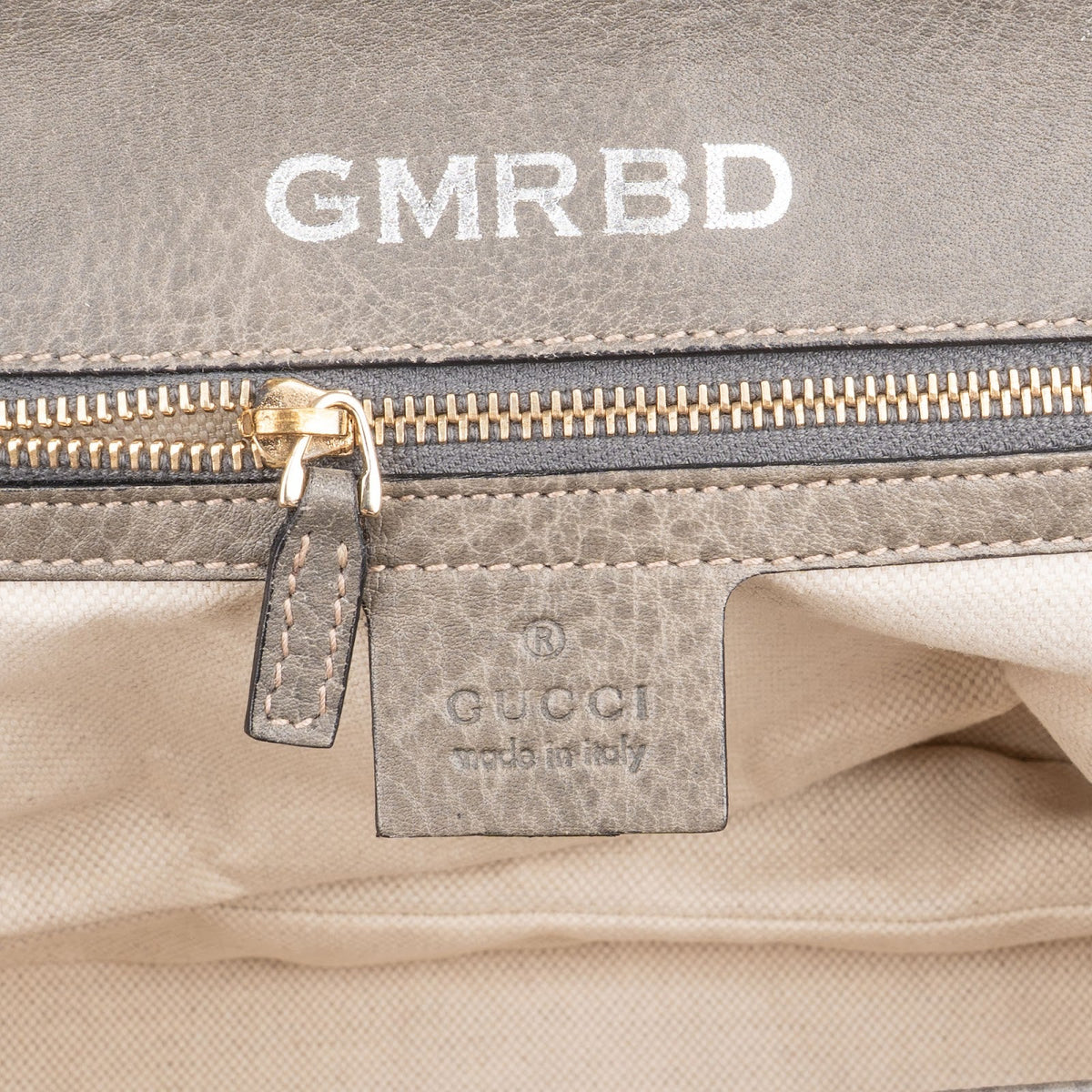Gucci New Bamboo Top Handle Beijing 2010 aus grauem genarbtem Leder – Ansicht 11