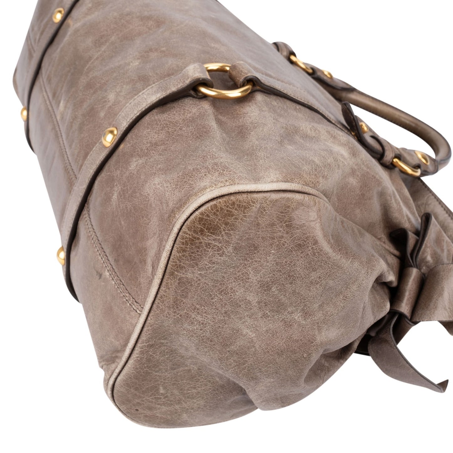 Miu Miu Vitello Lux Leather Bow Handbag