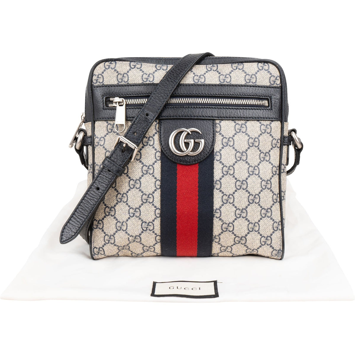 Gucci Monogram GG Supreme Ophidia Messenger Crossbody Bag
