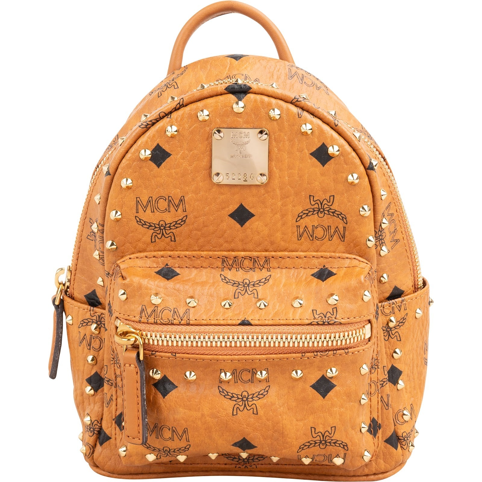 MCM Monogram Visetos Stark Studded Mini Backpack