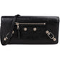Balenciaga Black Leather Classic City Wallet On Strap Shoulder Bag