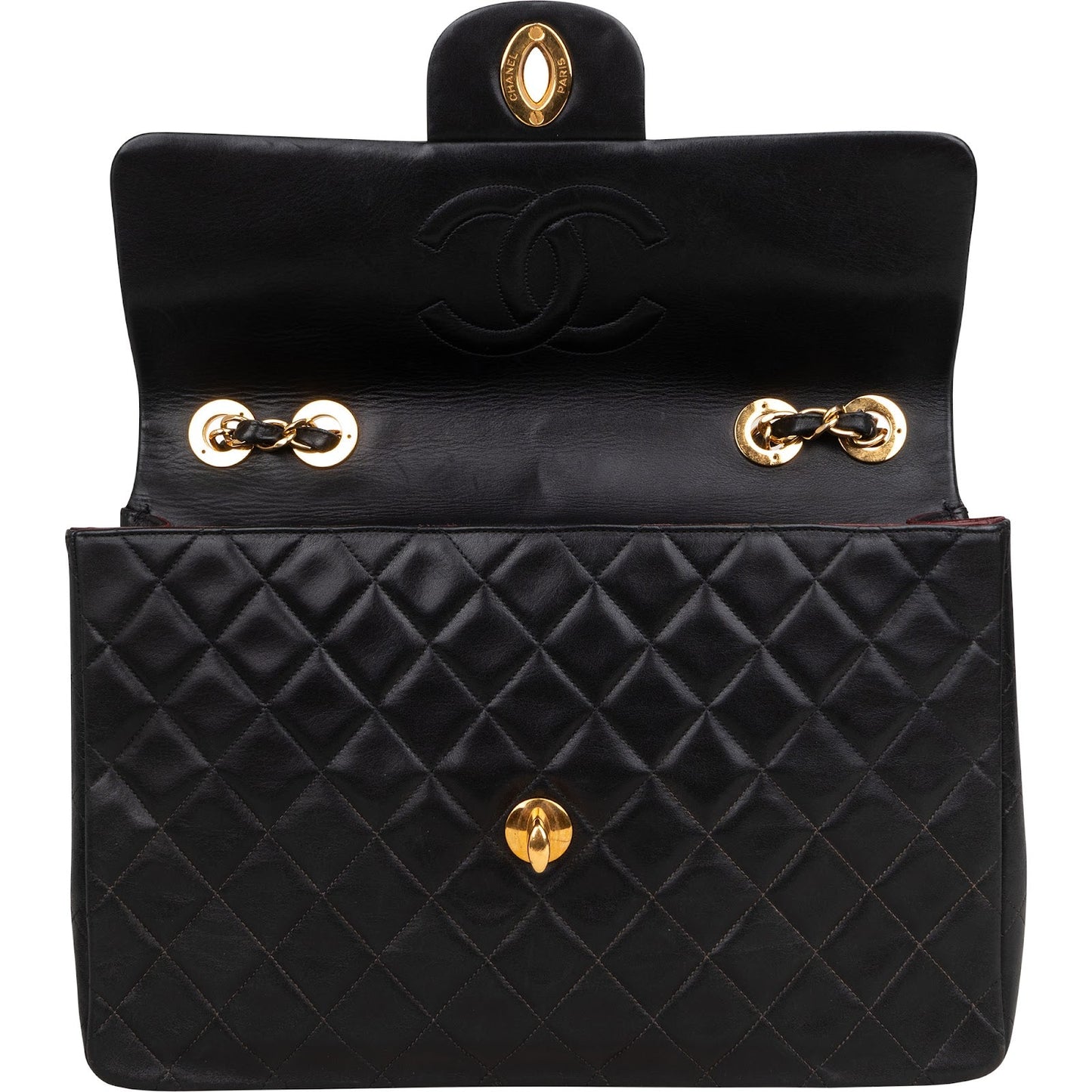 Chanel Quilted Lambskin 24K Gold Jumbo Single Flap Crossbody Bag