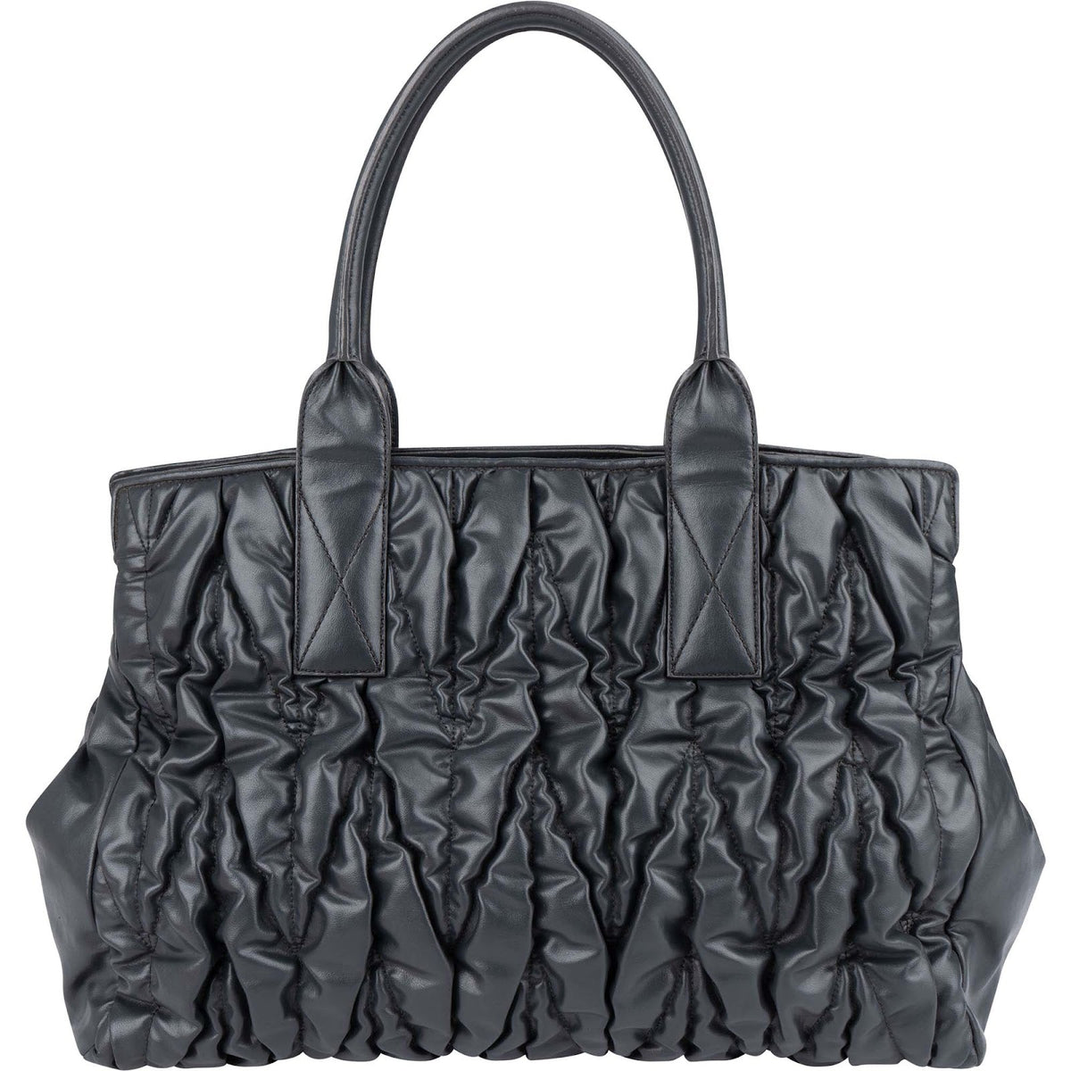 Miu Miu Grey Matelassé Nappa Leather Tote Handbag