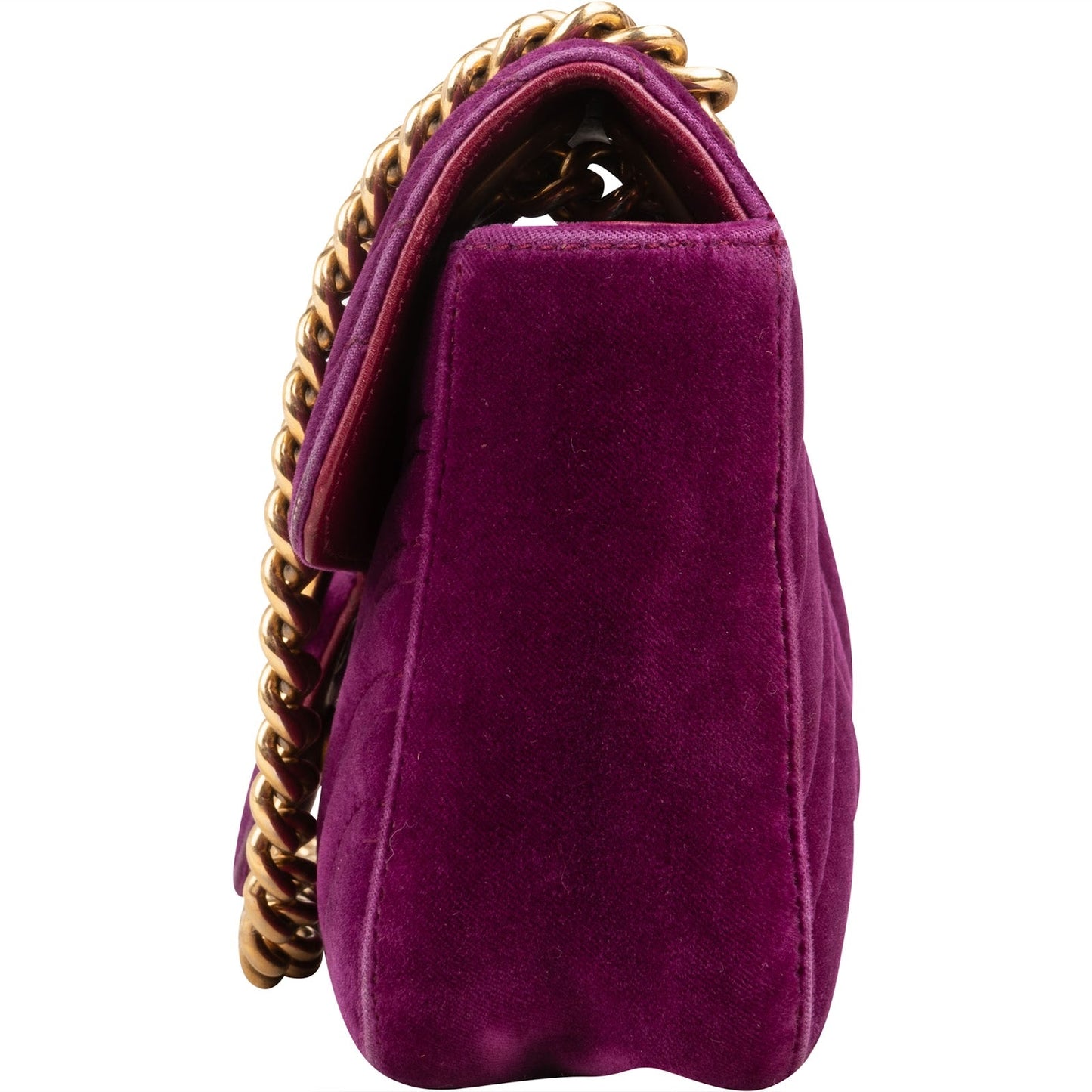 Gucci Velvet Matelassé GG Marmont Small Crossbody Bag