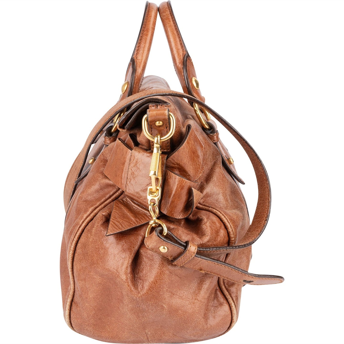 Miu Miu Vitello Lux Bow Handbag