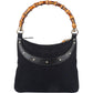 Gucci Monogram GG Studded Bamboo Hobo Handbag