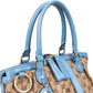 Gucci Monogram GG Blue Leather Sukey Handbag