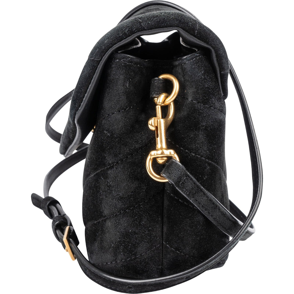 Yves Saint Laurent Quilted Suede Mini Loulou Puffer Crossbody Bag