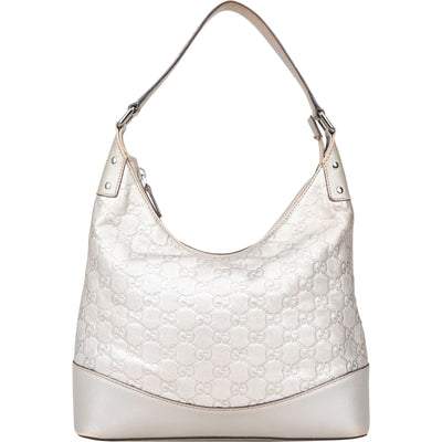 Gucci Silver Guccissima Leather Hobo Shoulder Bag