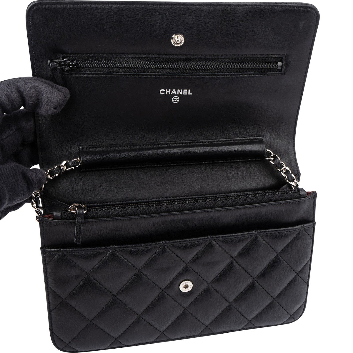 Chanel Wallet On Chain aus gestepptem Caviar-Leder – Ansicht 11