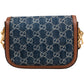 Gucci Monogram GG Denim Horsebit 1955 Shoulder Crossbody Bag